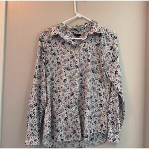 Ann Taylor Paisley long-sleeve blouse size small